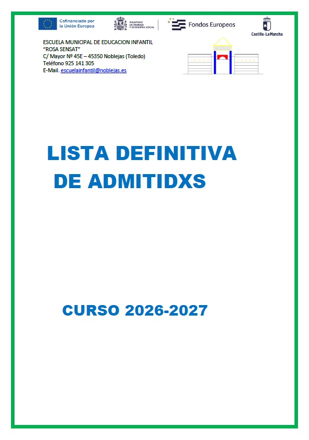 CARTEL LISTA DEFINITIVA ESCUAELA INFANTIL