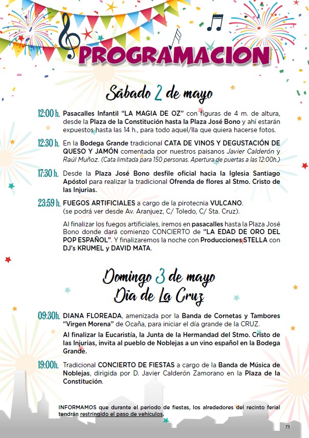 programación mayo 2 fiestas locales nobleas
