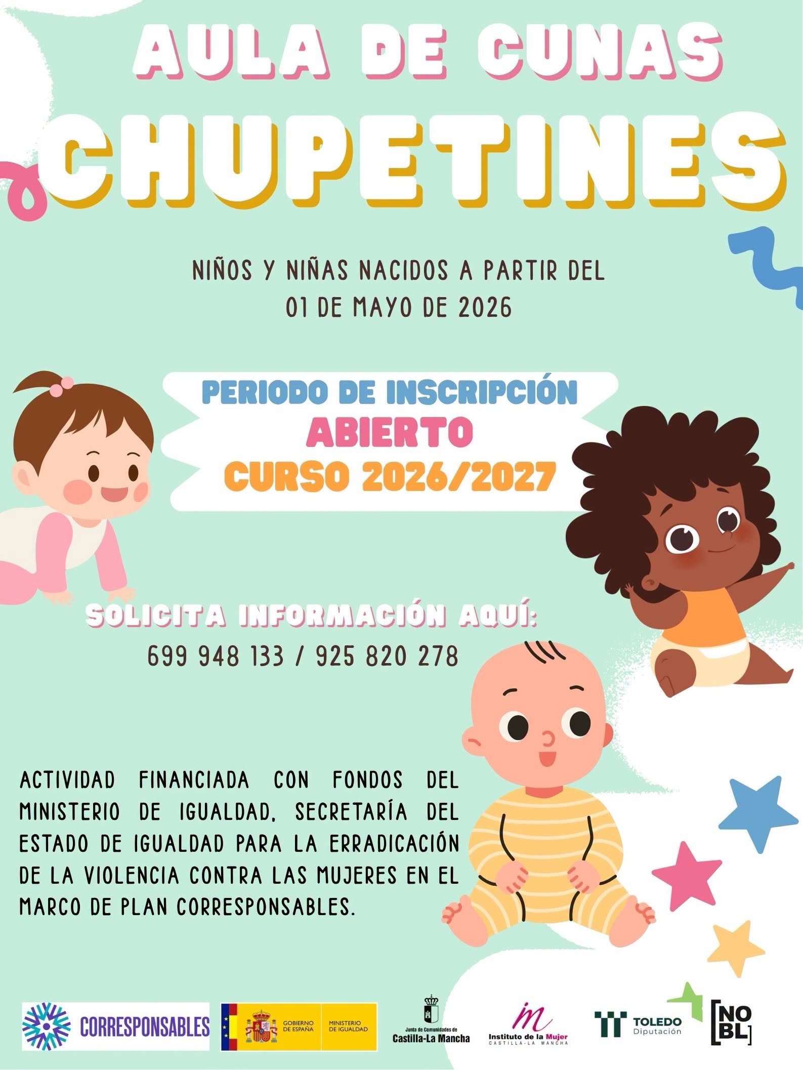 Cartel del aula infantil Chupetines de Noblejas para el curso 2026/2027