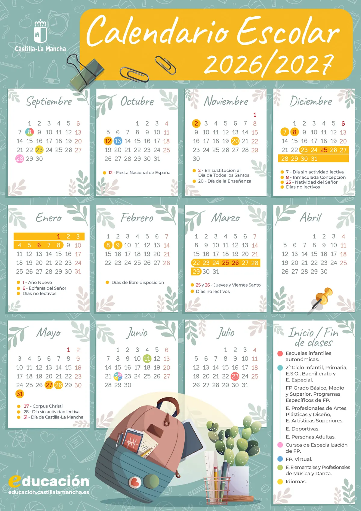 calendario escolar 2026 2027