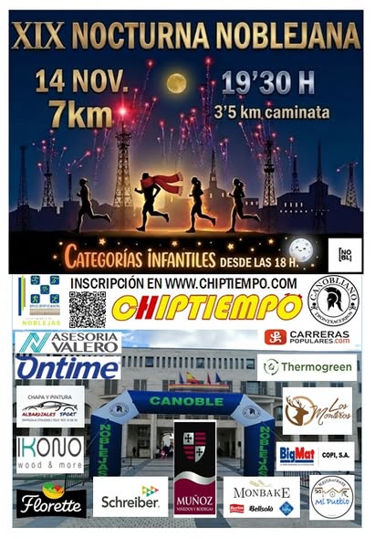 Cartel de la XIX Carrera Nocturna Popular de Noblejas 2026