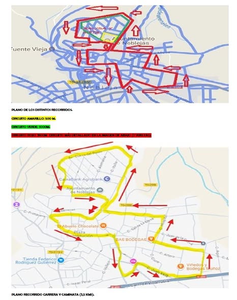 Recorridos de la XIX Carrera Nocturna Popular de Noblejas